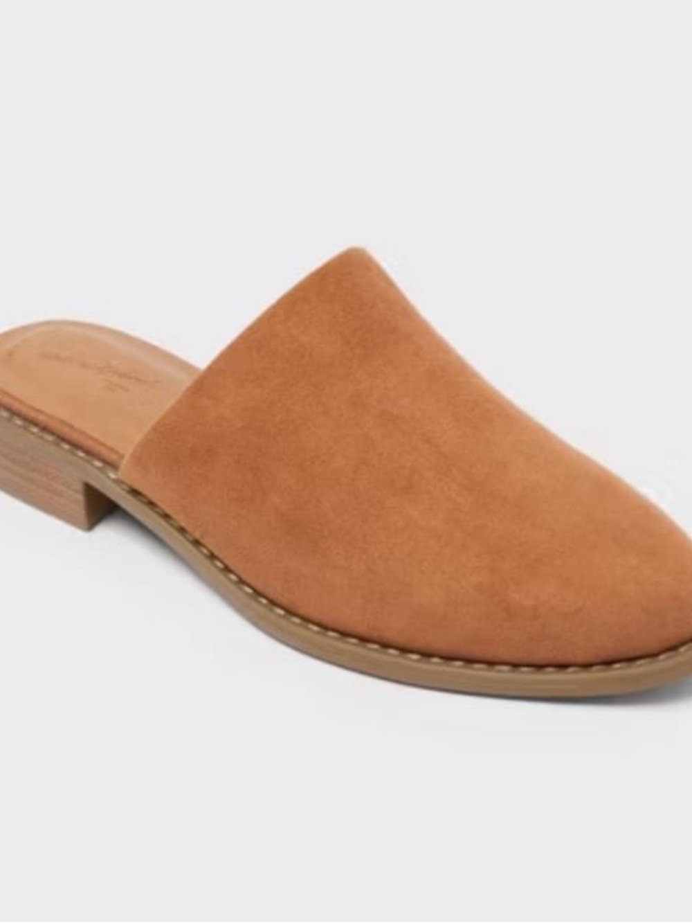 Women’s Rita Mule Flats Memory Foam Insole Cognac NWT size 6.5